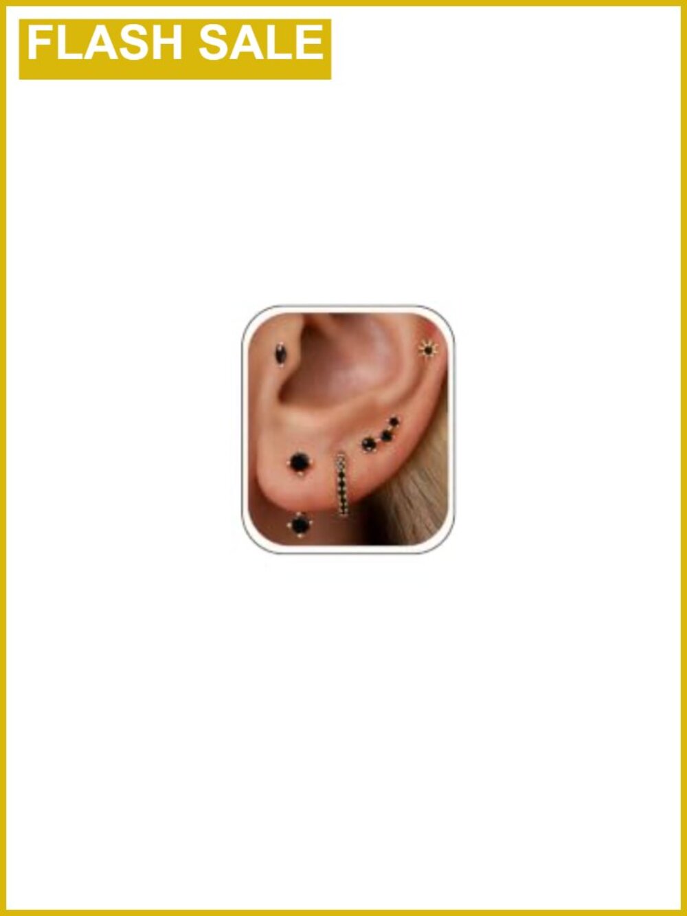 6 Pairs 14K Gold Plated Stud Earrings Set CZ Cartilage Stack